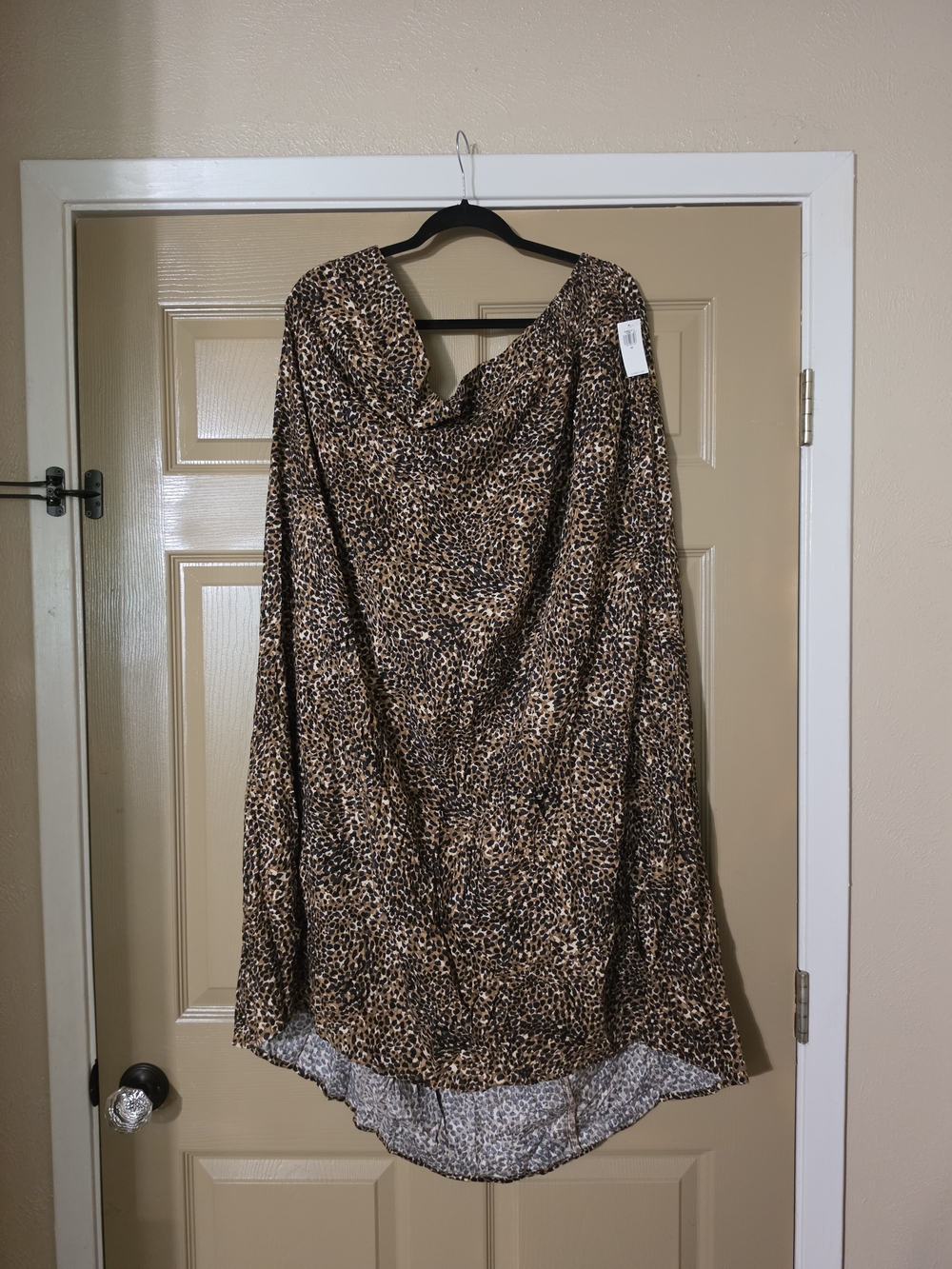 Leopard Print Maxi Skirt - Brown Black Cream